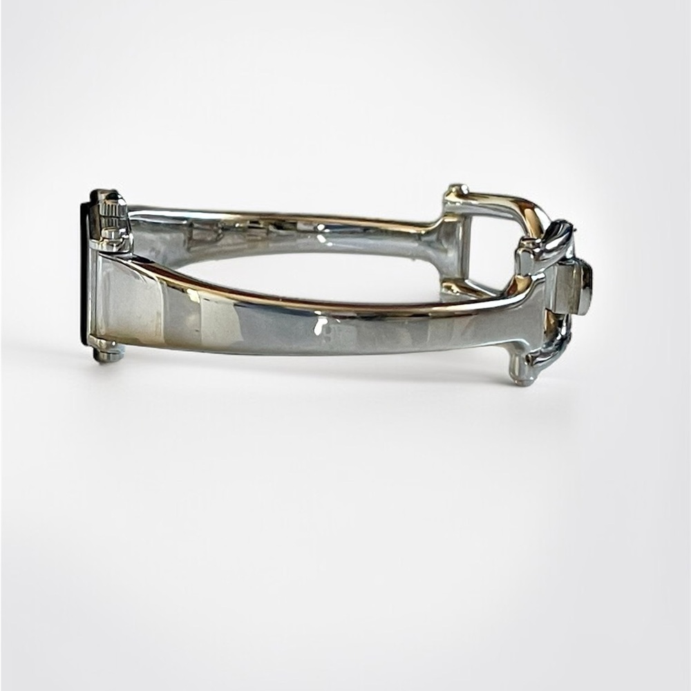 Vintage Gucci Silver Tone Rectangular Bangle Watch - image 13